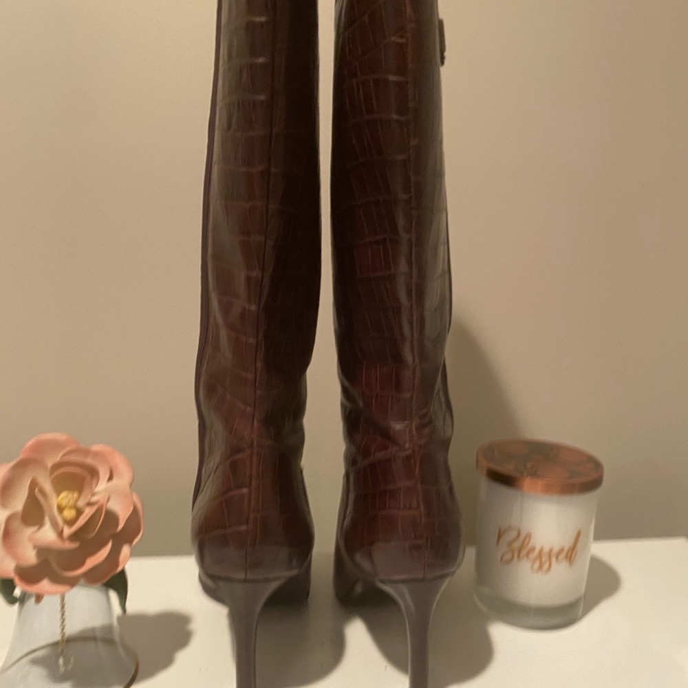Ralph Lauren brown crocodile boots